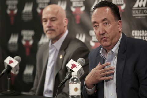 Chicago Bulls Vice President of Basketball Operations, John Paxson and General Manager, Gar Forman